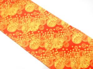 毬に梅模様織り出し　リバーシブル子供帯